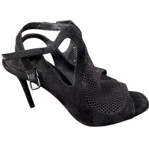 Alexander Wang black mesh & suede heels size 37